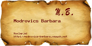 Modrovics Barbara névjegykártya